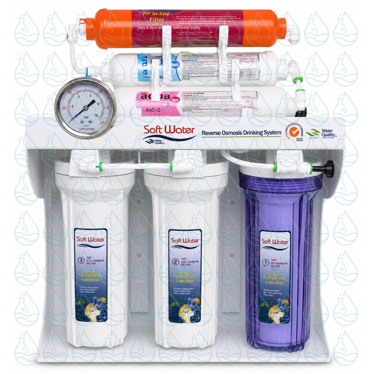 دستگاه تصفیه آب خانگی ۶ مرحله‌ای سافت واتر مدل Reverse Osmosis Drinking System