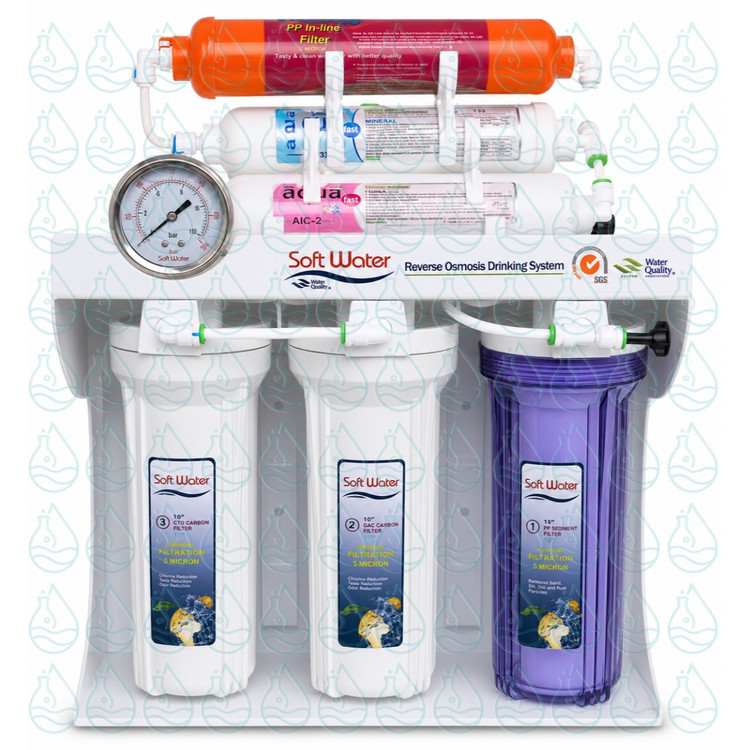 دستگاه تصفیه آب خانگی ۶ مرحلهای سافت واتر مدل Reverse Osmosis Drinking System